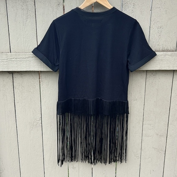 House of Harlow 1960 x Revolve Black Cuffed Fringed Shirt Rock Star XXS - Picture 5 of 7